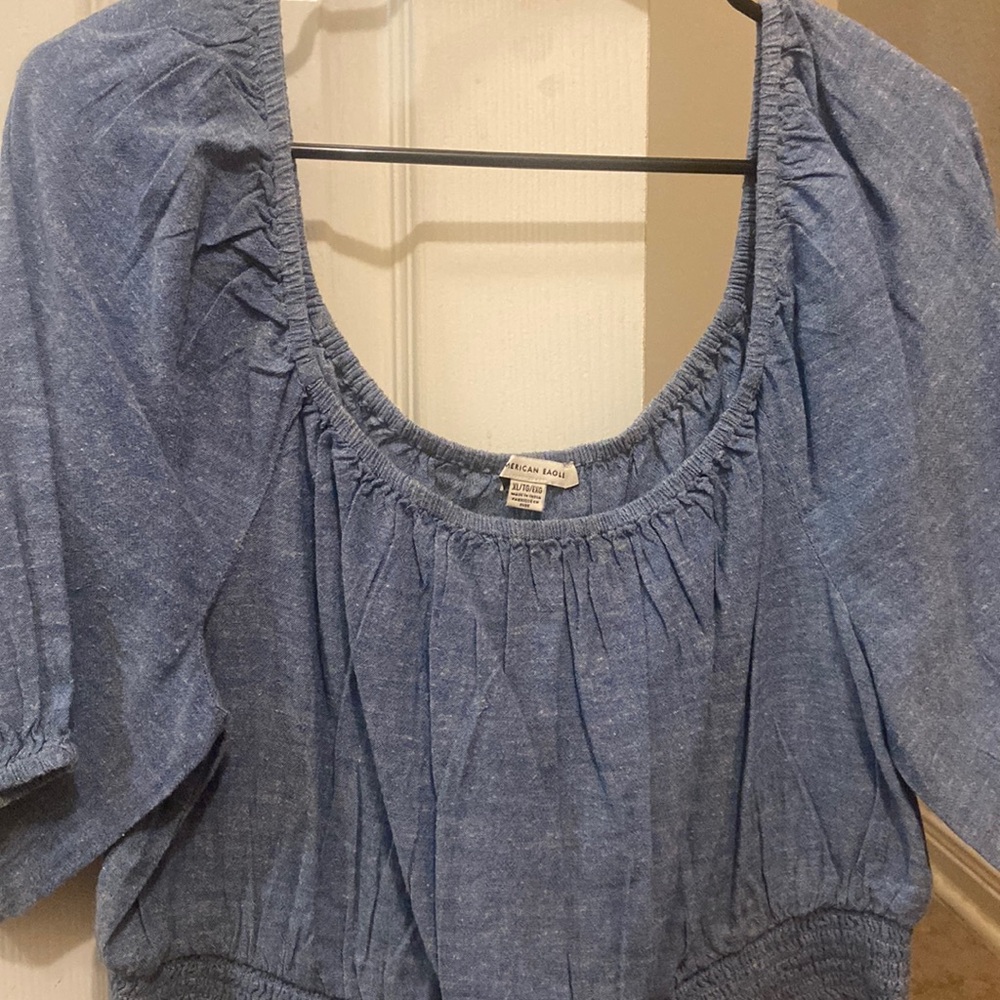 American eagle blue blouse